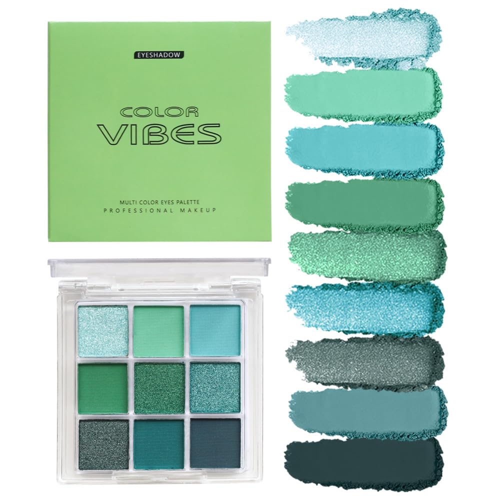 BAISEN DIARY Paleta 9 Colores Verde Aguacate, caja cerrada, regalo elegante