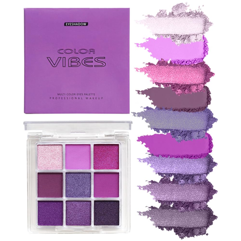 BAISEN DIARY Paleta de 9 sombras moradas para looks monocromáticos duraderos.