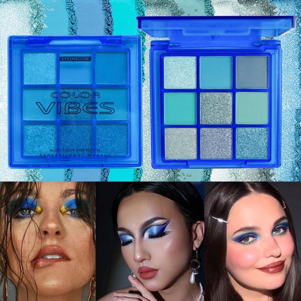 BAISEN DIARY Acabados mate y purpurina para maquillajes azules