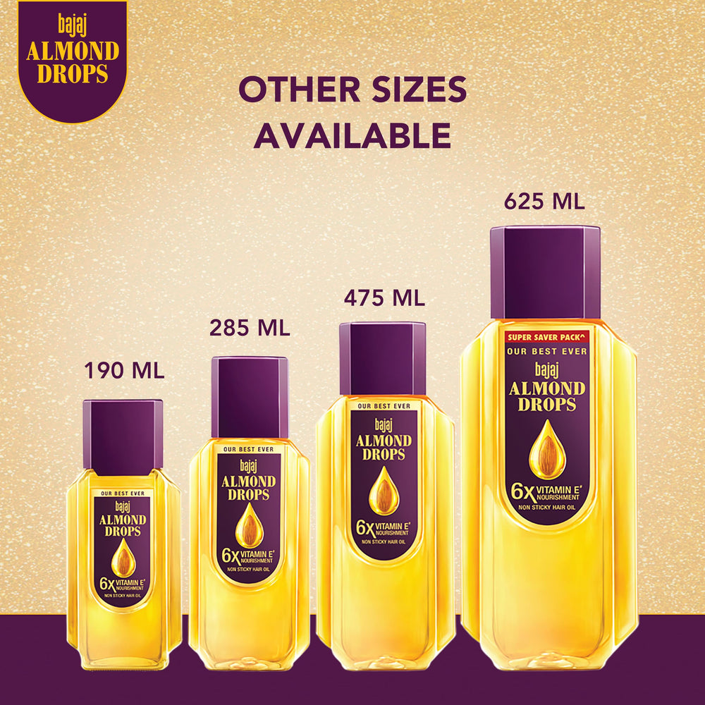 Bajaj Almond Drops: formato de 300 ml cómodo para uso diario