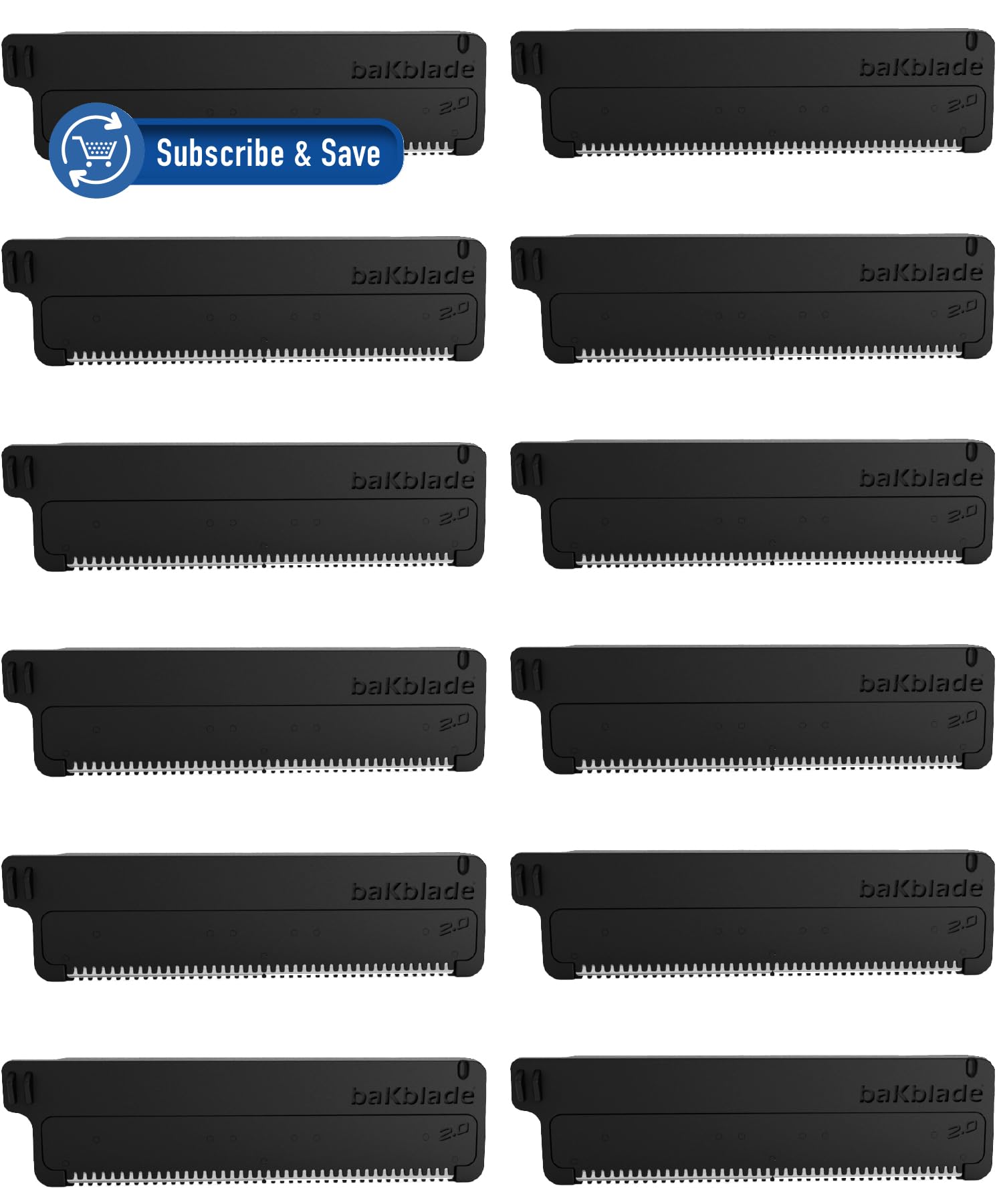 BaKblade muestra compatibilidad de 2.0 y 3.0 para afeitado cómodo.