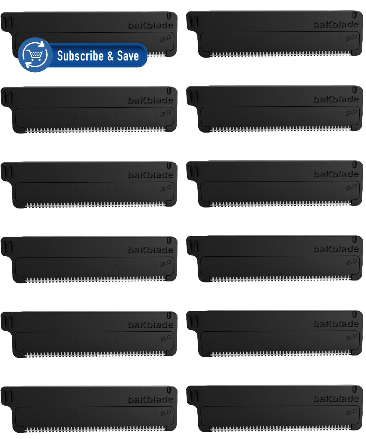 BaKblade muestra compatibilidad de 2.0 y 3.0 para afeitado cómodo.