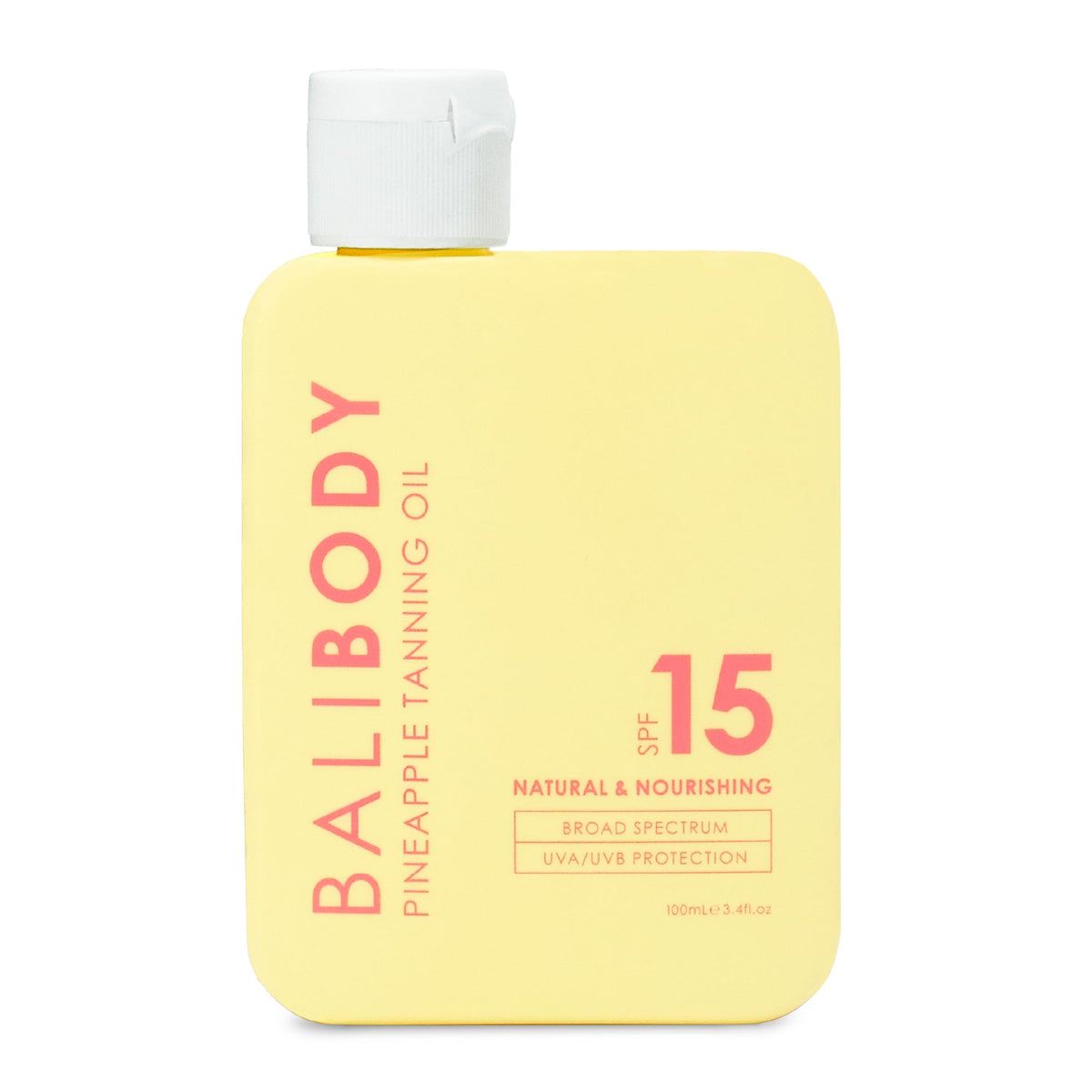BALI BODY aceite bronceador de piña, botella visible para bronceado natural