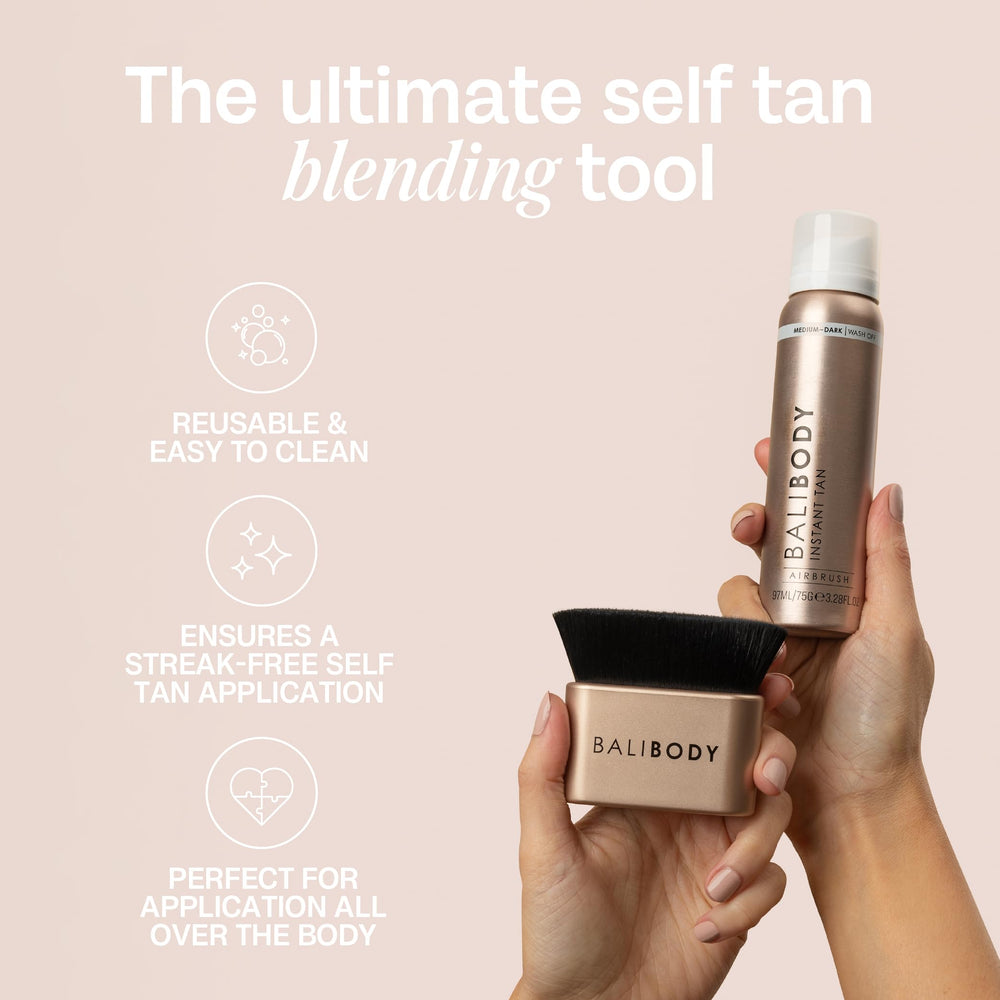 Bali Body Blending Brush tamaño compacto ideal para retoques en cualquier lugar