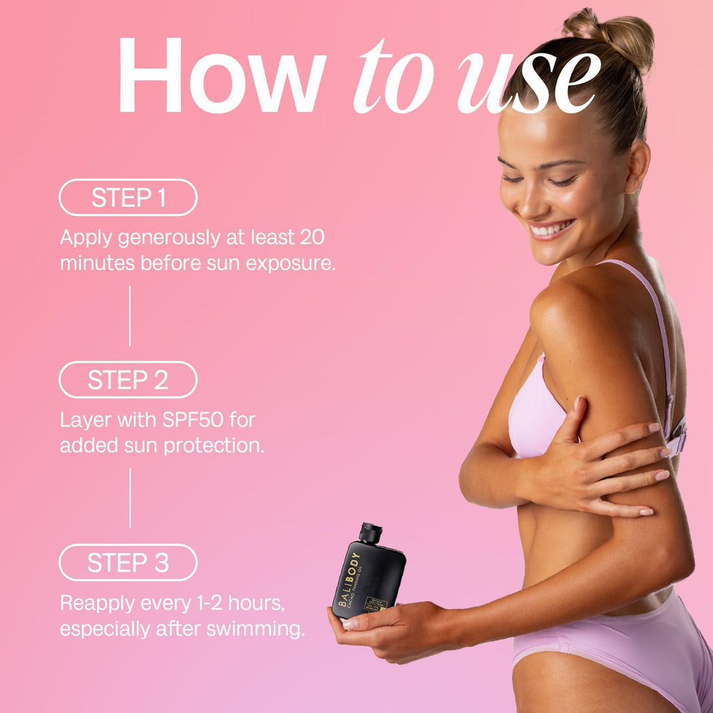 Tinte natural Bali Body Cacao que realza un bronceado gradual.