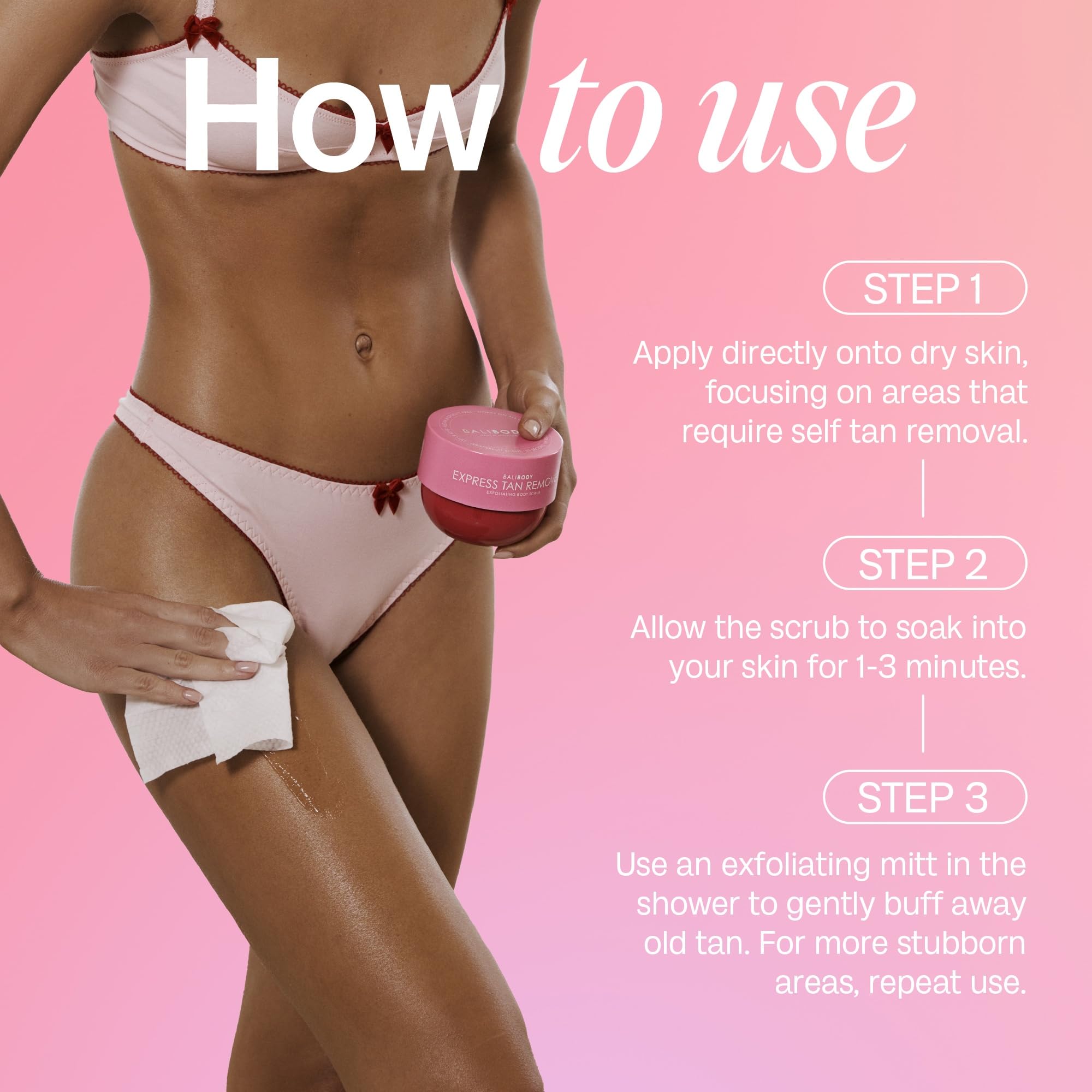 Bali Body scène-douceur, texture soyeuse qui réhydrate après utilisation.