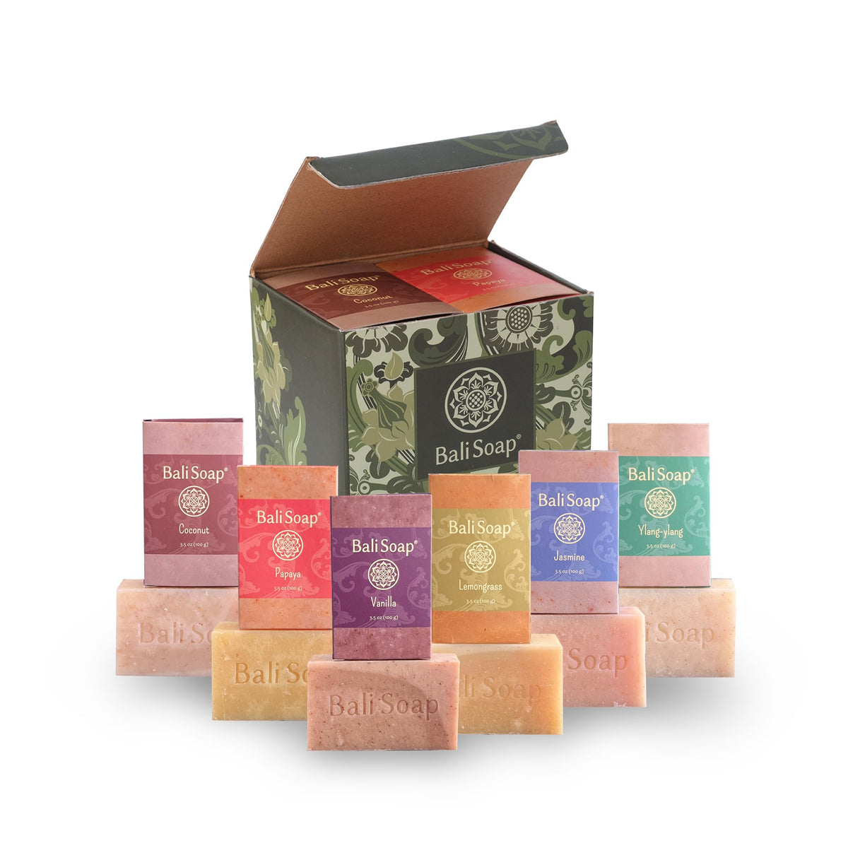 Bali jabones: set regalo lujoso en caja batik para ocasiones especiales