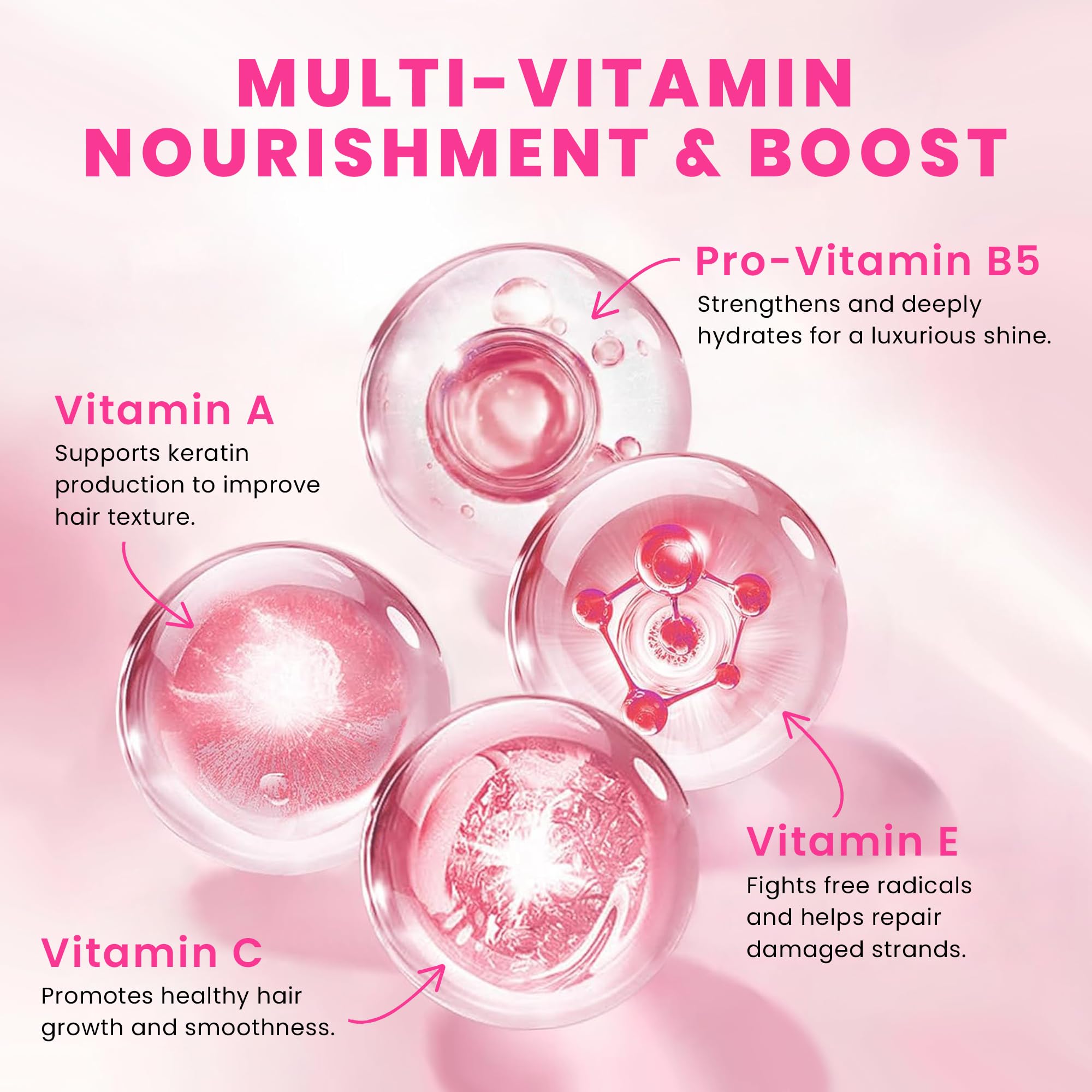 Bali Secret HairGloss 40 capsules close-up demonstrates convenient no-rinse post-wash use.