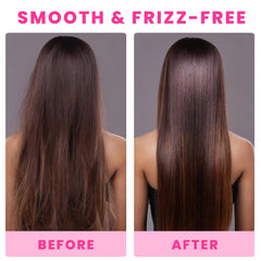 Bali Secret HairGloss macadamia oil jar highlights rich hydration for frizz control.