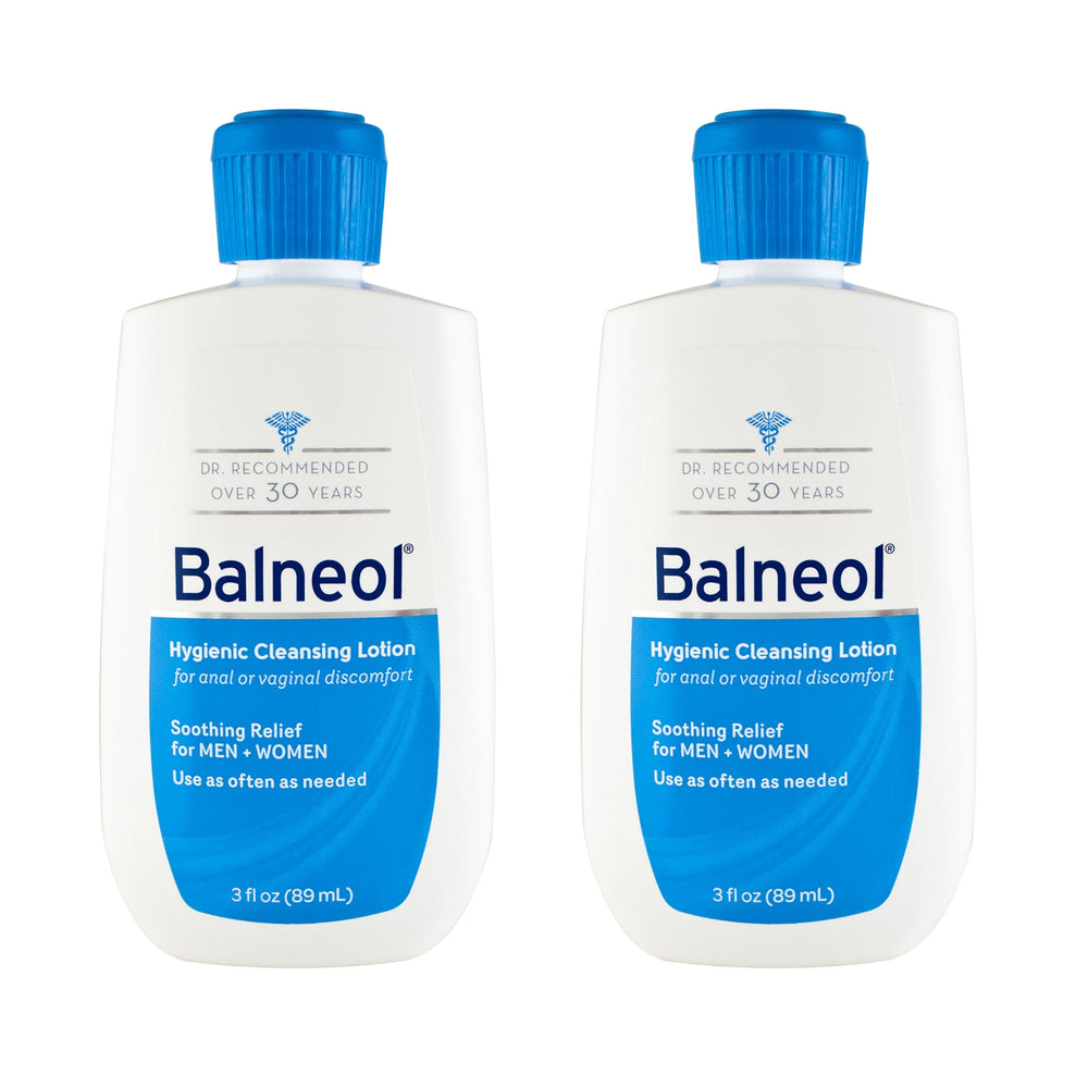 Balneol: botella de tres onzas en conjunto de dos para higiene íntima diaria.