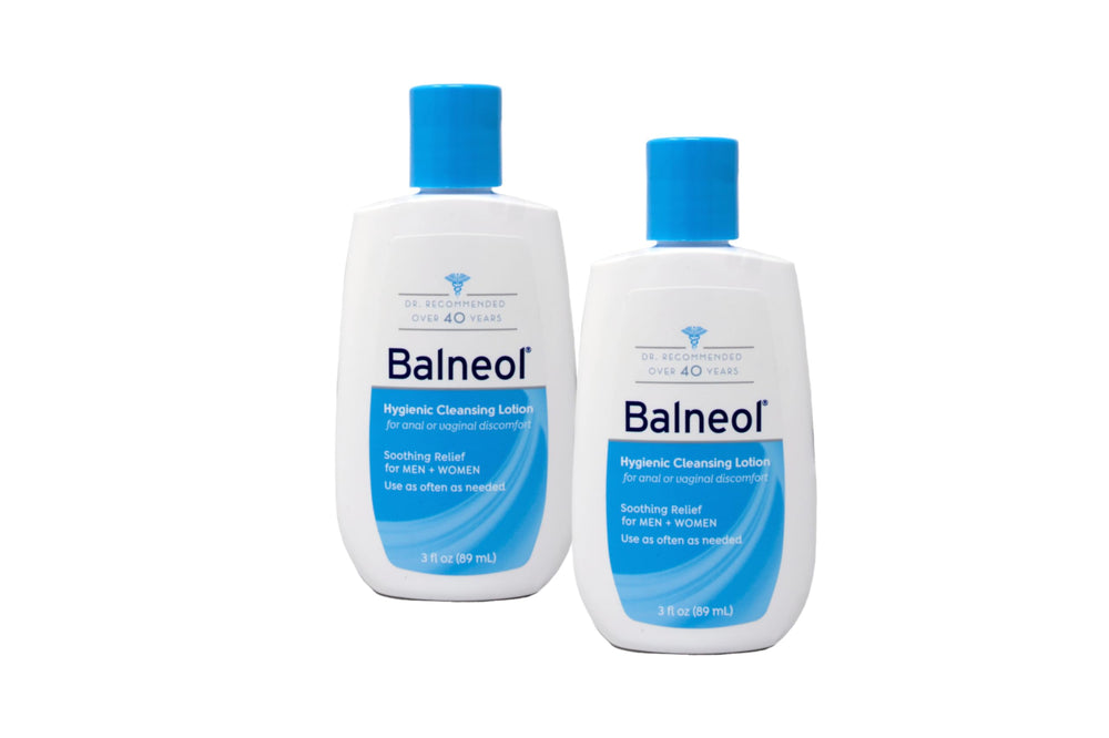 Balneol loción higiénica 3 oz en paquete de dos, ideal para uso diario.