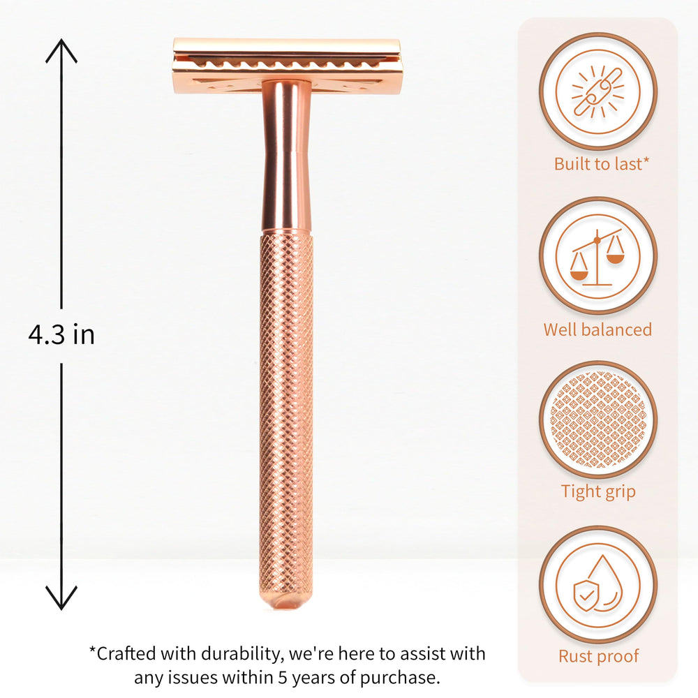 Hojas doble filo Bambaw de acero inoxidable, 5 unidades, duraderas y afiladas para un afeitado limpio.