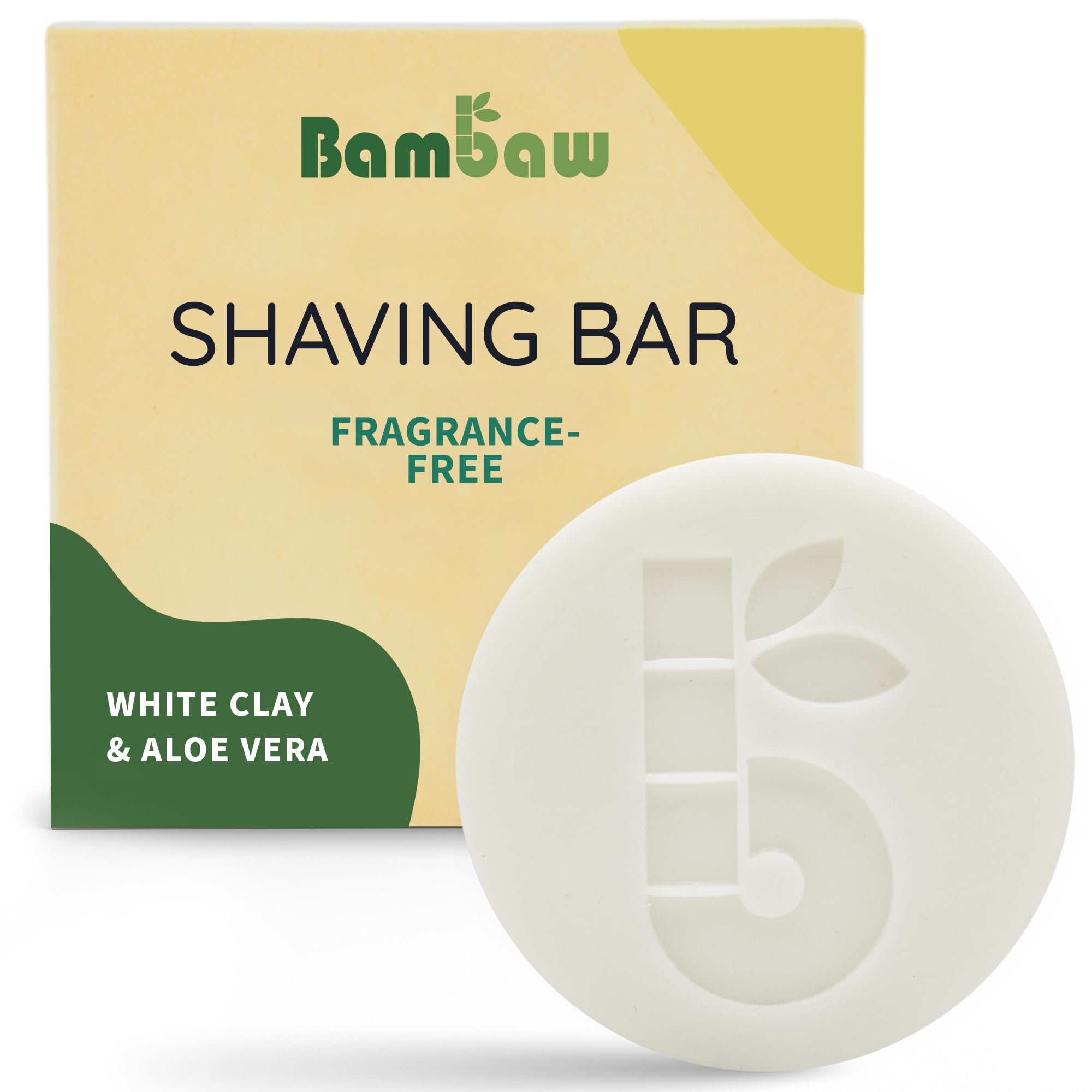Bambaw jabón de afeitar sólido sin aroma para piel sensible.