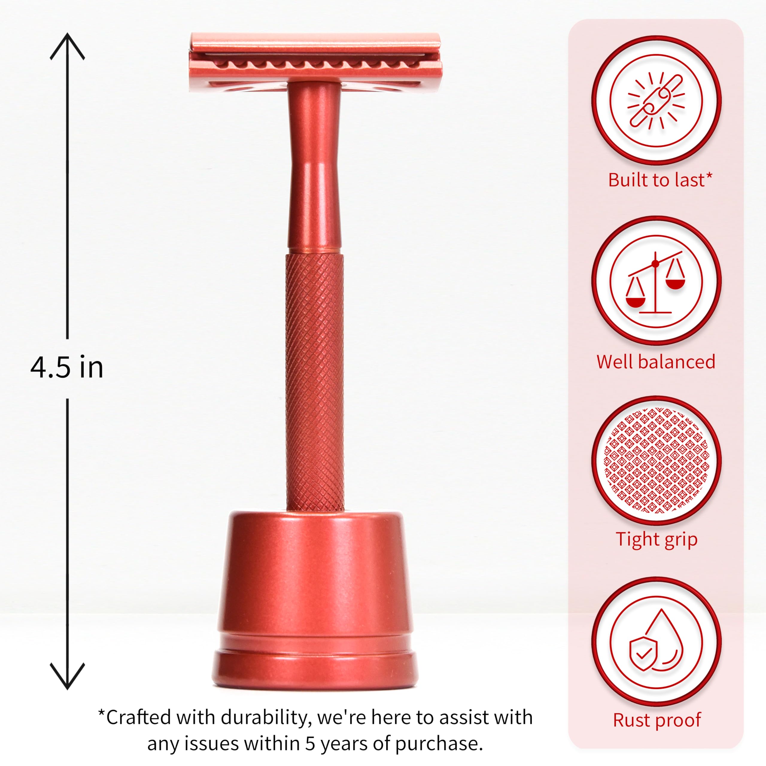 Navaja de seguridad Bambaw con cuchillas de acero inoxidable para afeitado limpio.