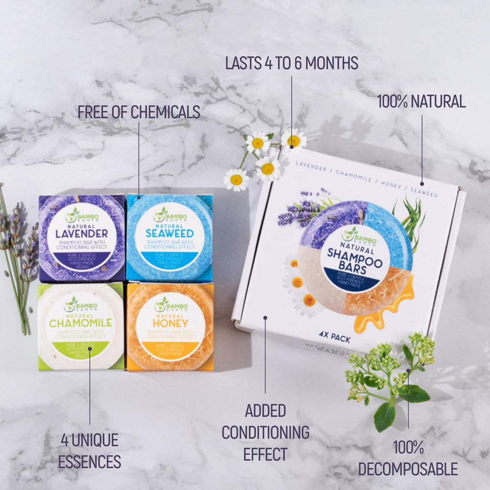 BAMBOEARTH barra champú sólido miel: aroma reconfortante y suavidad