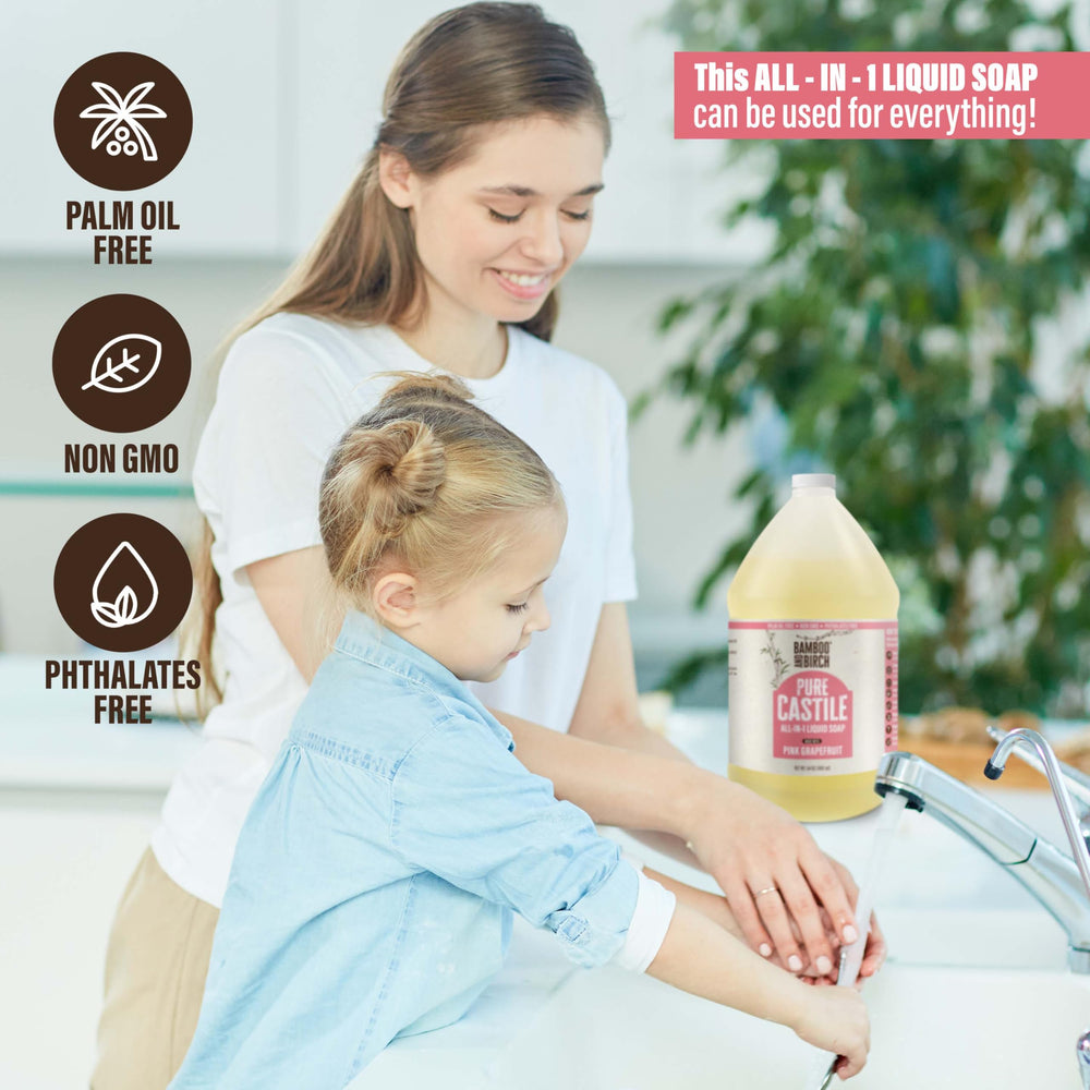 BAMBOO AND BIRCH Peppermint castile liquid provides invigorating cleaning option