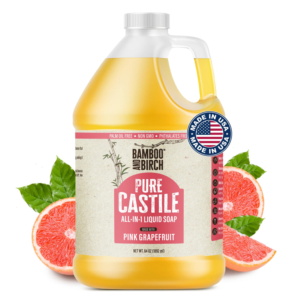 BAMBOO AND BIRCH Pure Castile Soap Liquid bottle for everyday cleansing