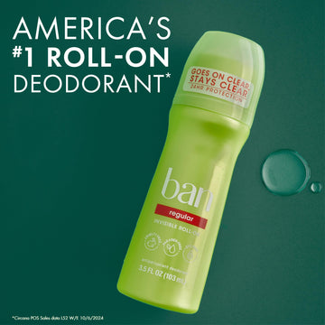 Ban Invisible Roll-On aplicación transparente para un look limpio.