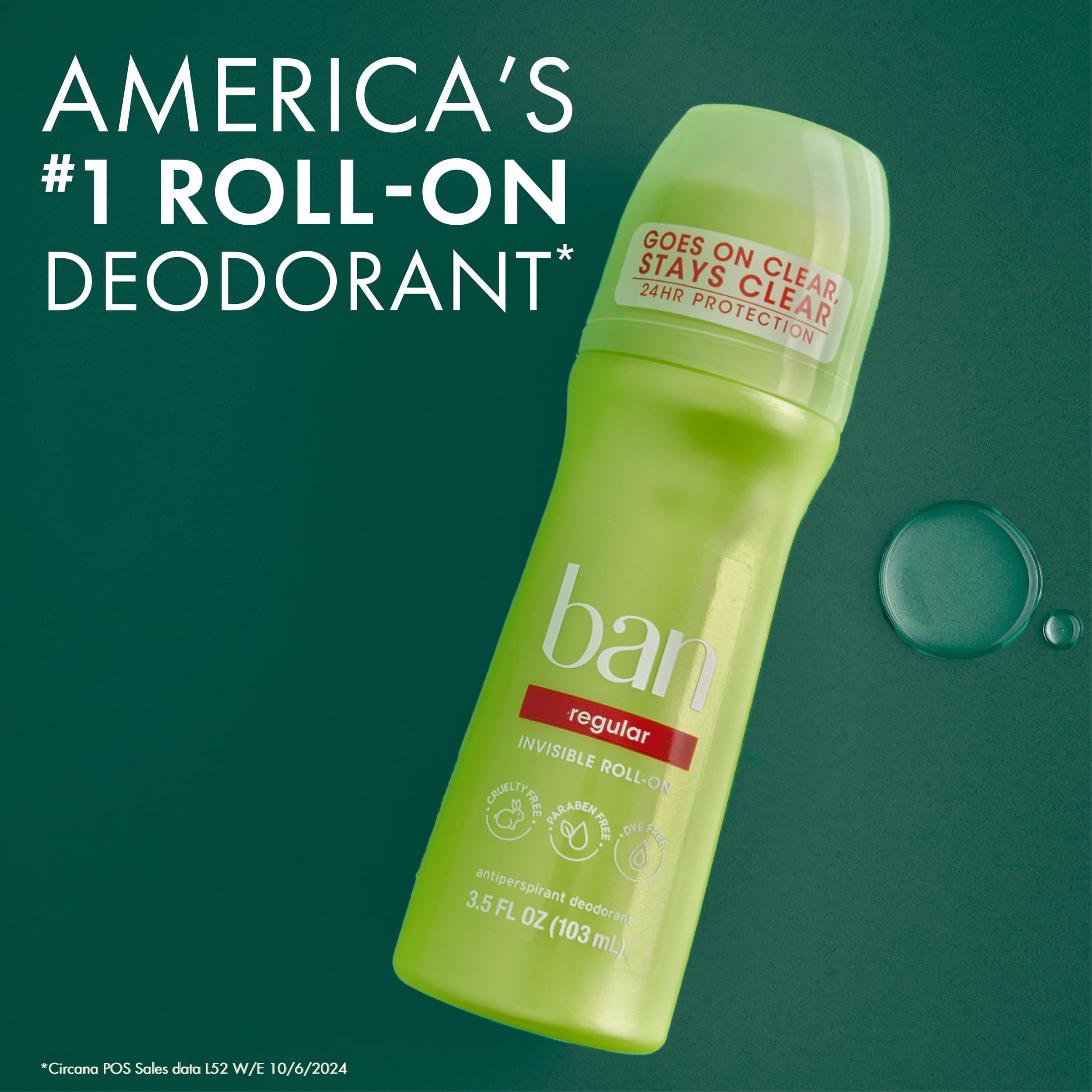 Ban Invisible Roll-On: extracto Kihada para neutralizar olores