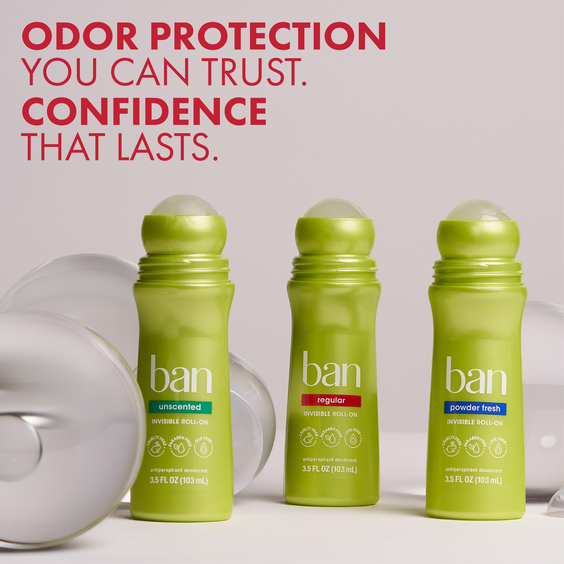 Ban Invisible Roll-On: libre de crueldad y no probado en animales