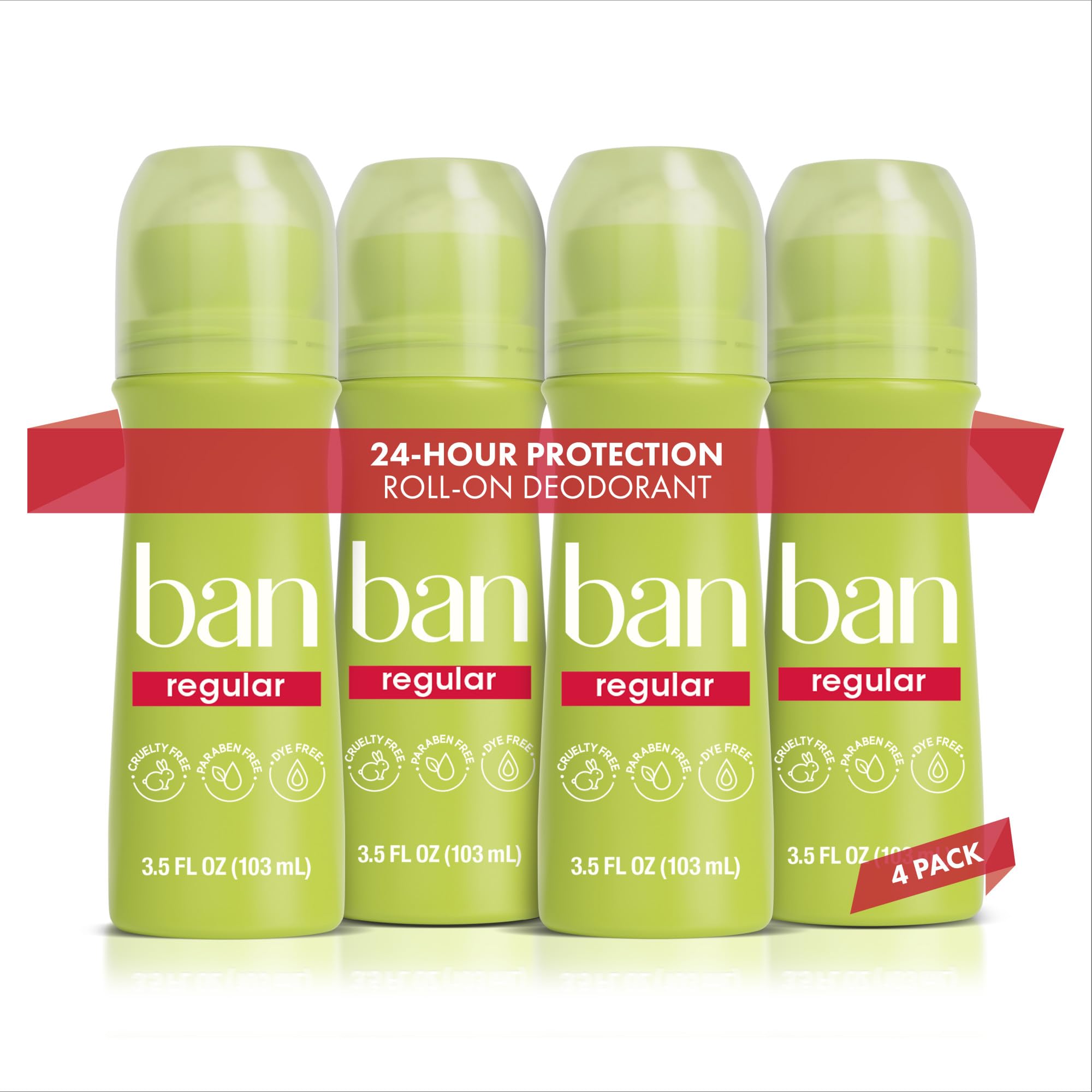 Ban Invisible Roll-On ofrece protección 24h para el día a día.