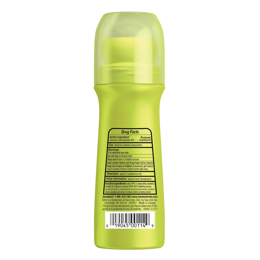 Ban Invisible Roll-On adecuado para uso diario en oficina o actividades.