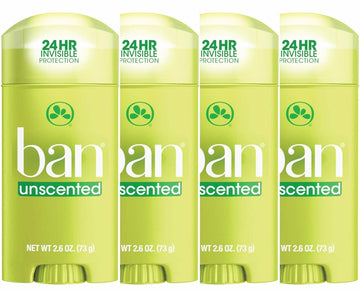 Ban Invisible Solid Deodorant front packaging showing fragrance-free protection for all-day freshness
