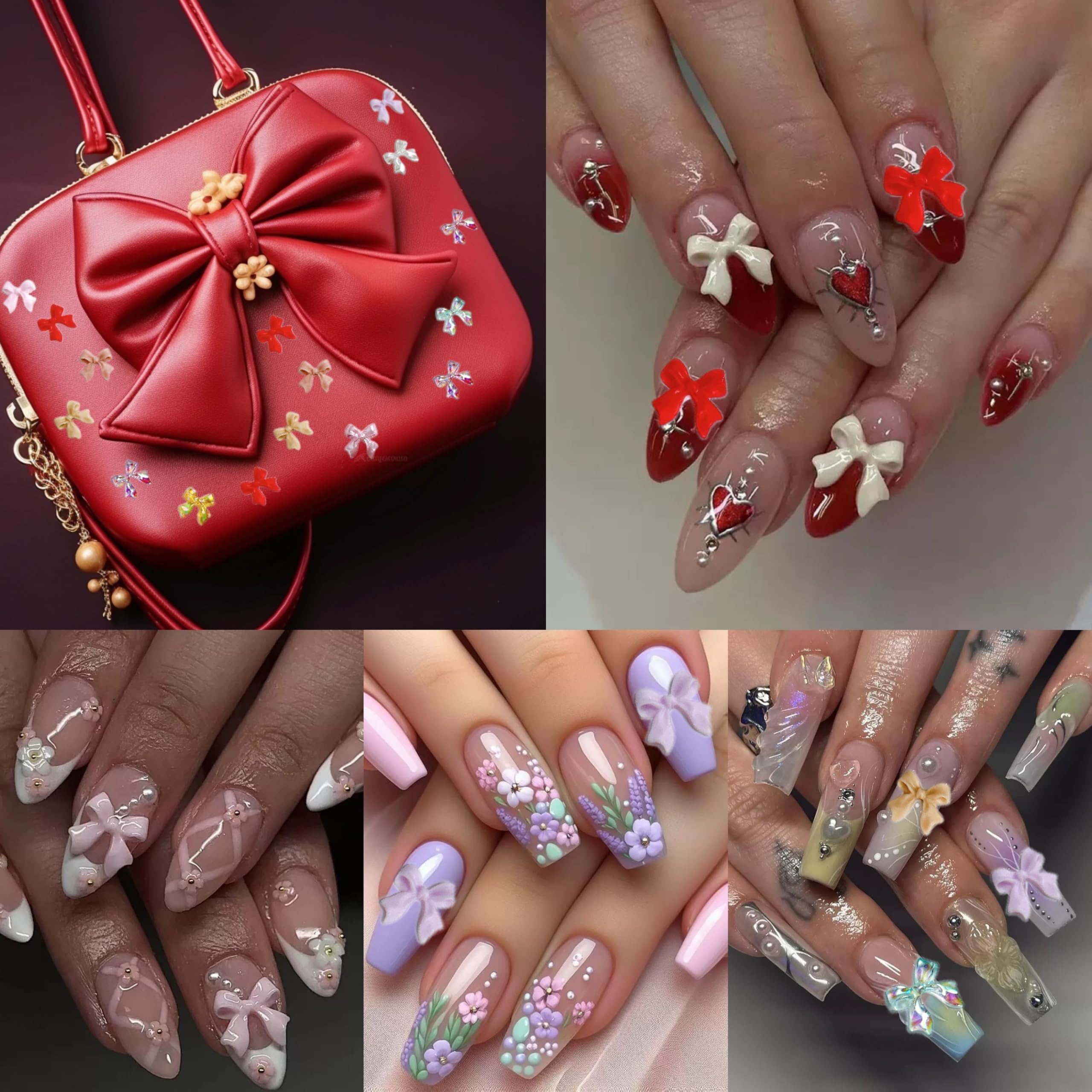 Lazos coloridos para uñas, conjunto versátil para combinar estilos