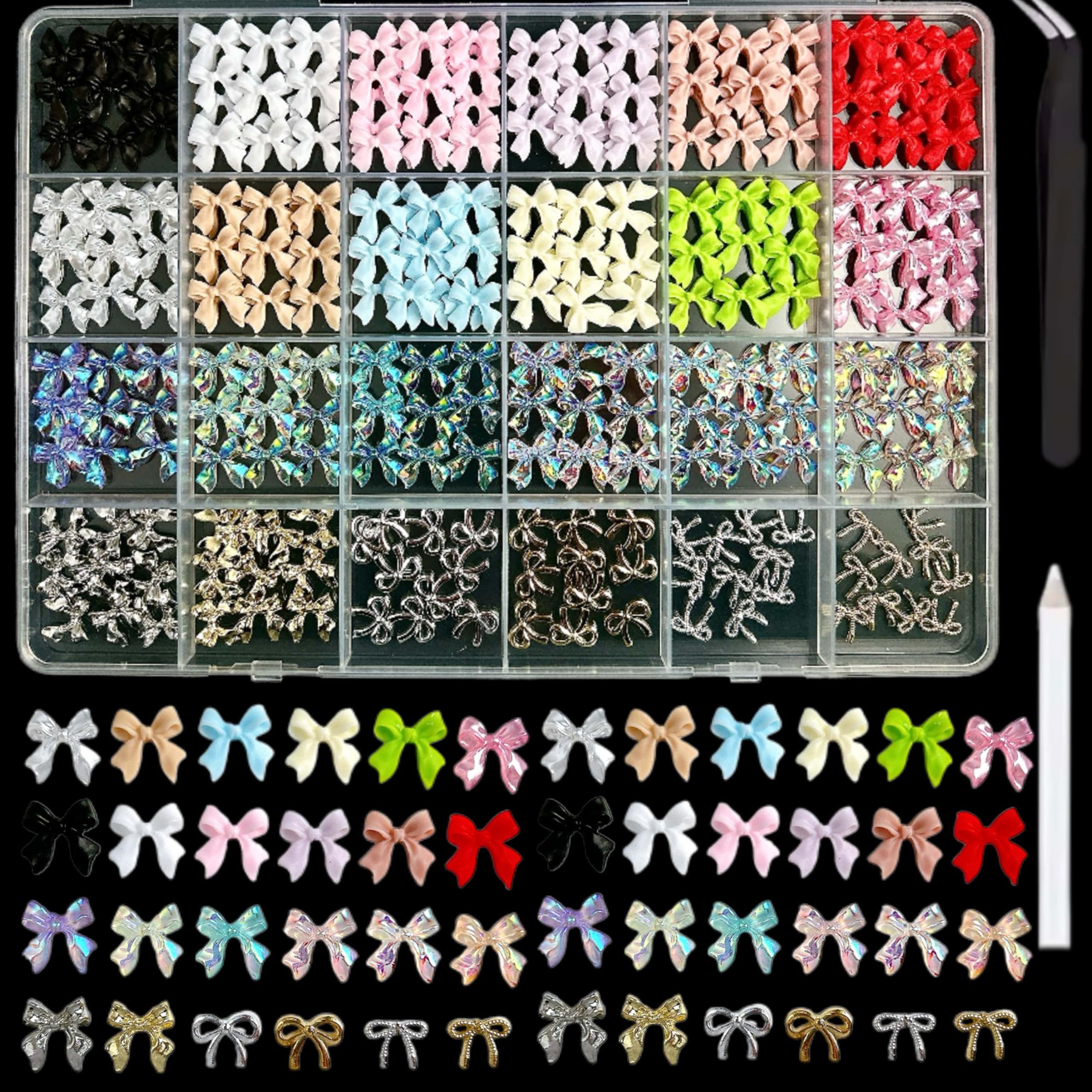 BANA ART kit de lazos kawaii para uñas, ideal para crear diseños caseros
