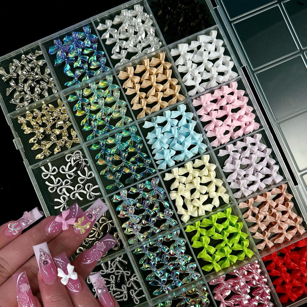 Lazos rosados para uñas, añade ternura y personalidad