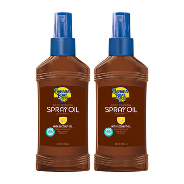 Banana Boat Aceite Bronceador Profundo en spray para bronceado uniforme.