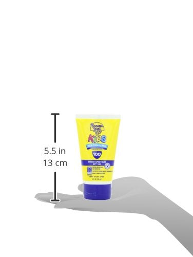 Banana Boat Kids sunscreen on skin showing light, white coverage
