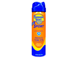 Detalle de la botella Banana Boat SPF 30 Deportiva de 53 ml, diseño compacto.