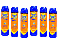 Banana Boat SPF 30 Deportiva en aerosol continuo, empaque de 6 piezas para uso al aire libre.