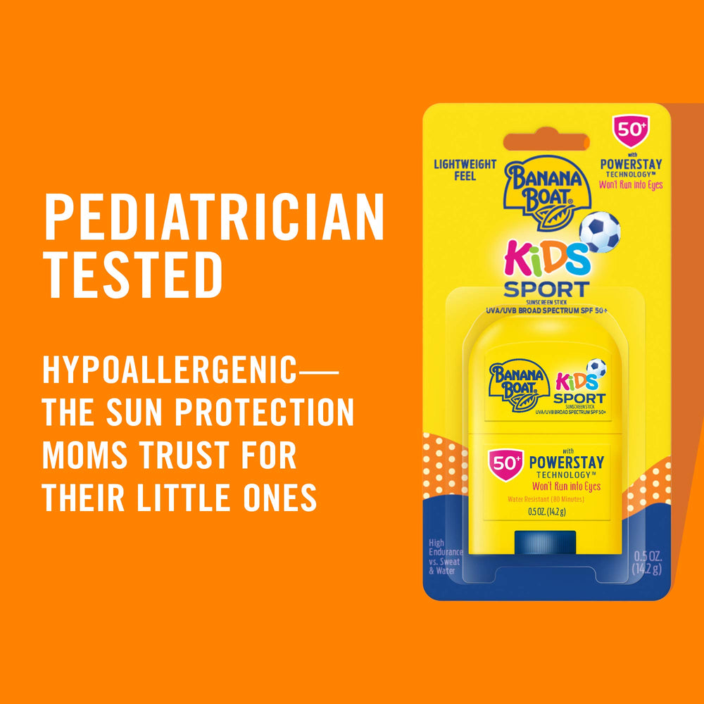 Banana Boat Sport Kids Stick SPF 50 textura suave y agradable al tacto.