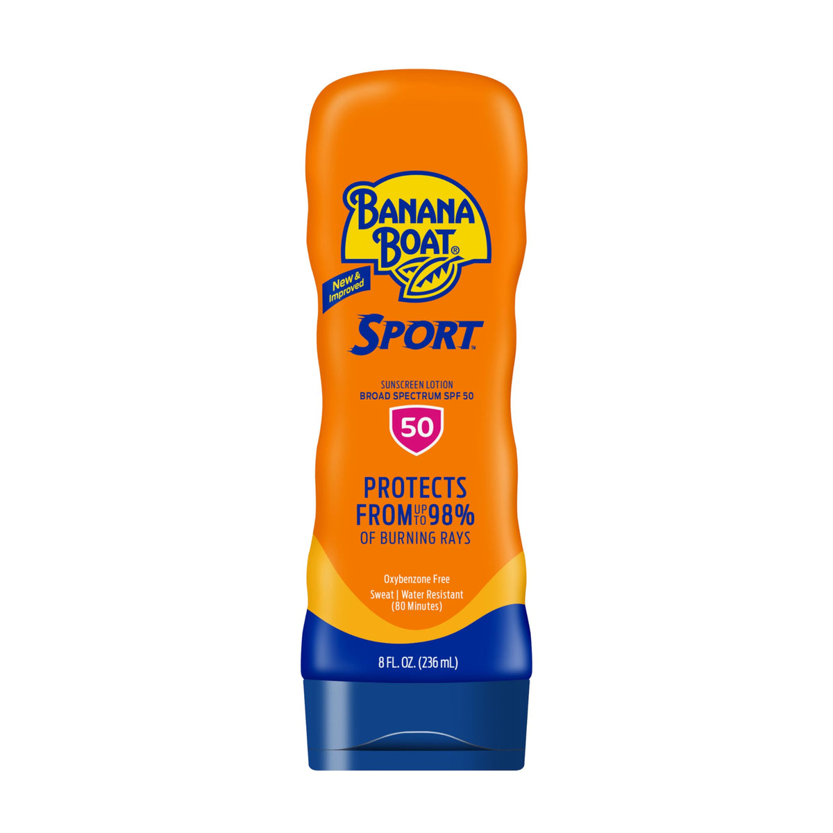 Banana Boat Sport SPF50, crema de textura clara para una aplicación rápida sin residuos.