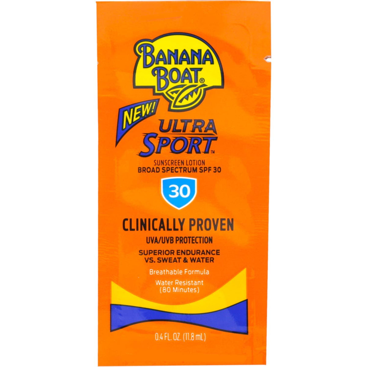 Banana Boat Sport SPF 30 protector solar en formato viaje, textura ligera y absorbente