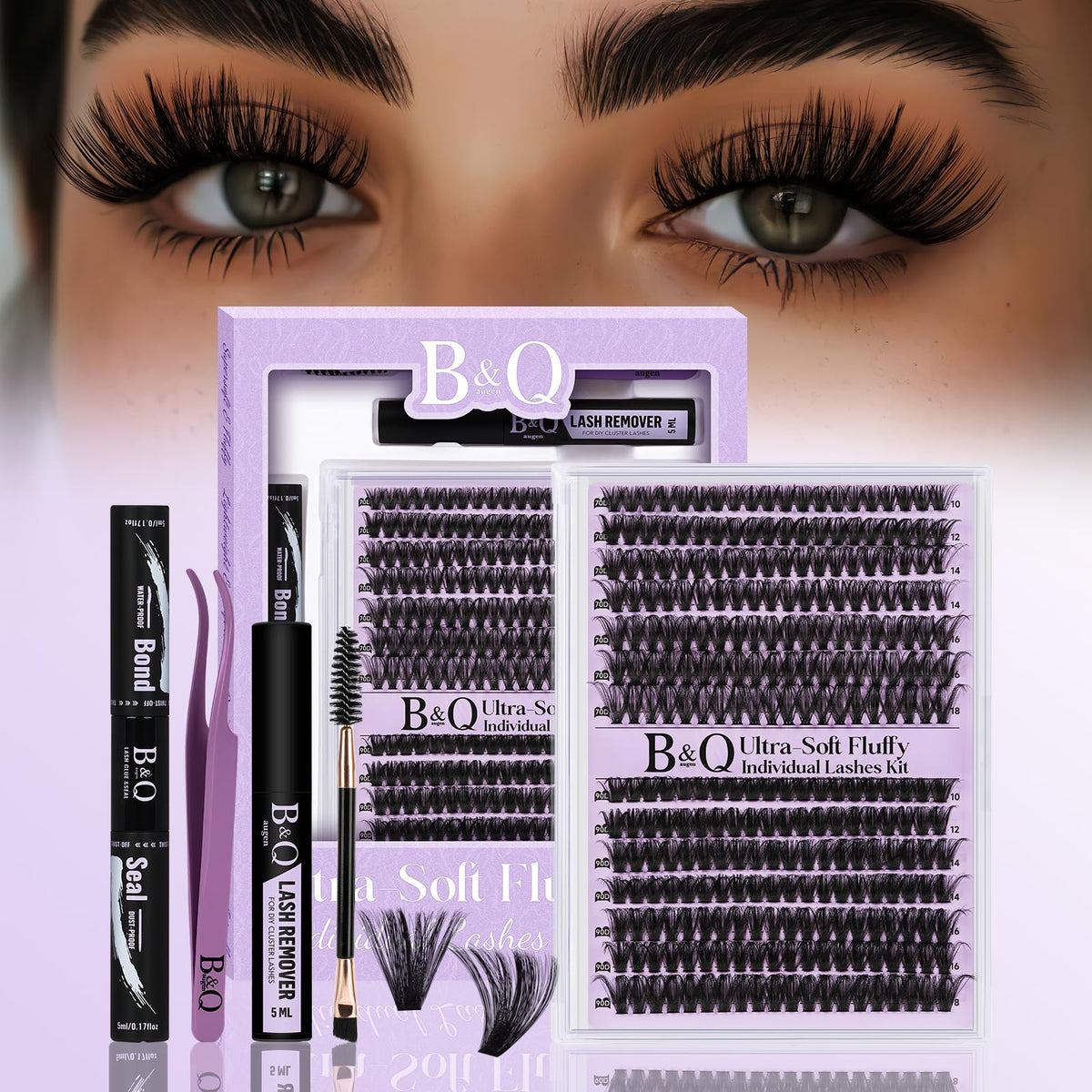 BandQaugen kit de pestañas fluffy 280 piezas para looks versátiles en casa