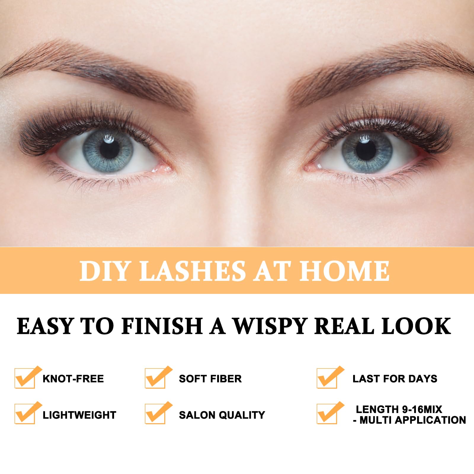 BandQaugen estilo natural a glam con longitudes ascendentes, efecto ojo gatuno.