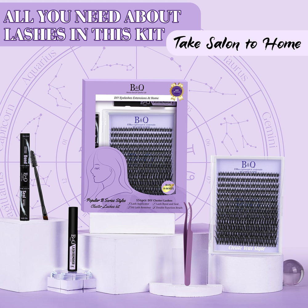 B&Qaugen Flora Lash Clusters Kit, durabilidad para múltiples sesiones