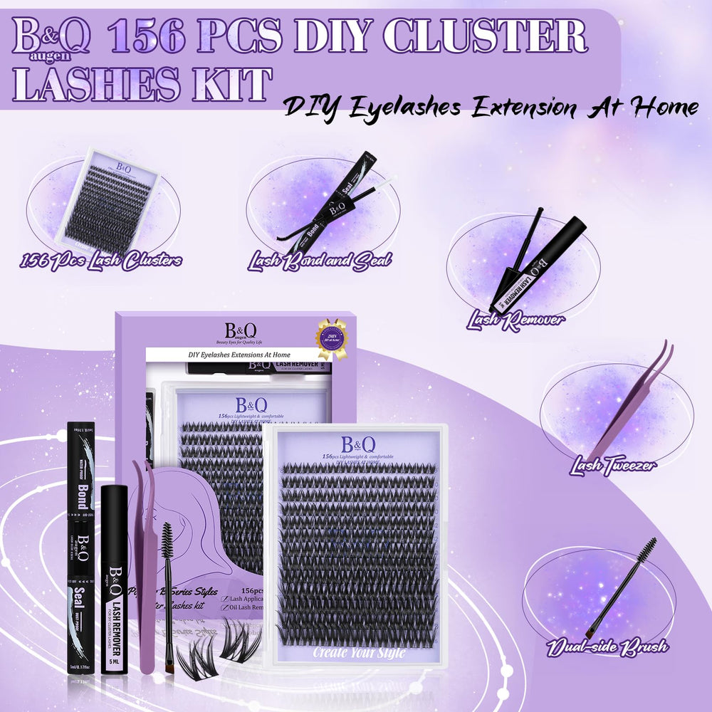 B&Qaugen Flora Lash Clusters Kit, presentación compacta para almacenamiento