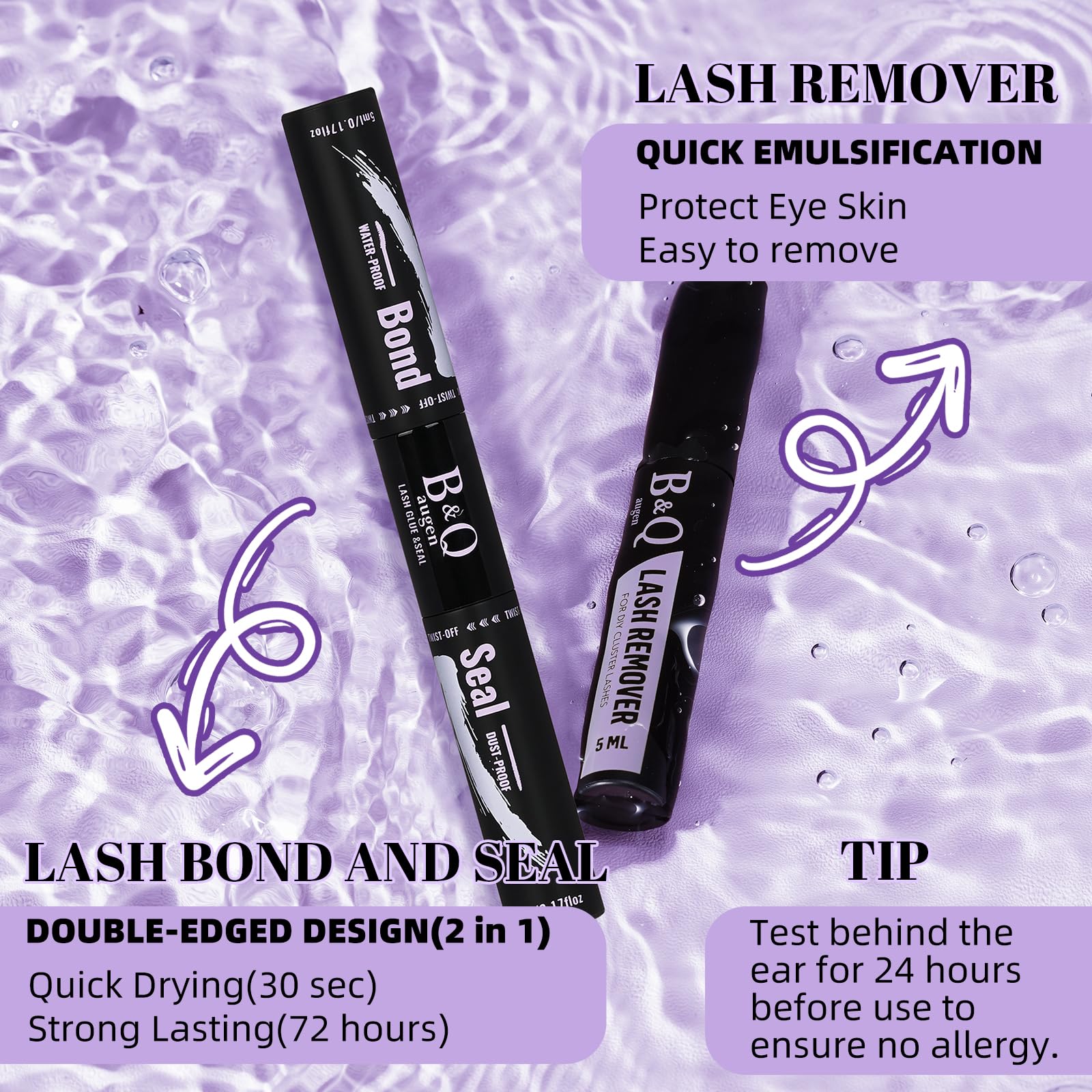 B&Qaugen Flora Lash Clusters Kit, textura suave para uso cómodo