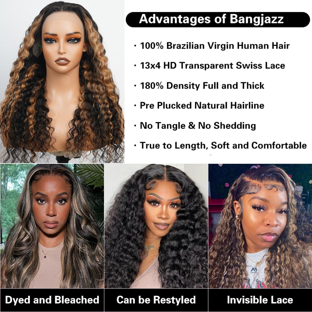 Bangjazz peluca densidad 180 para volumen duradero y natural
