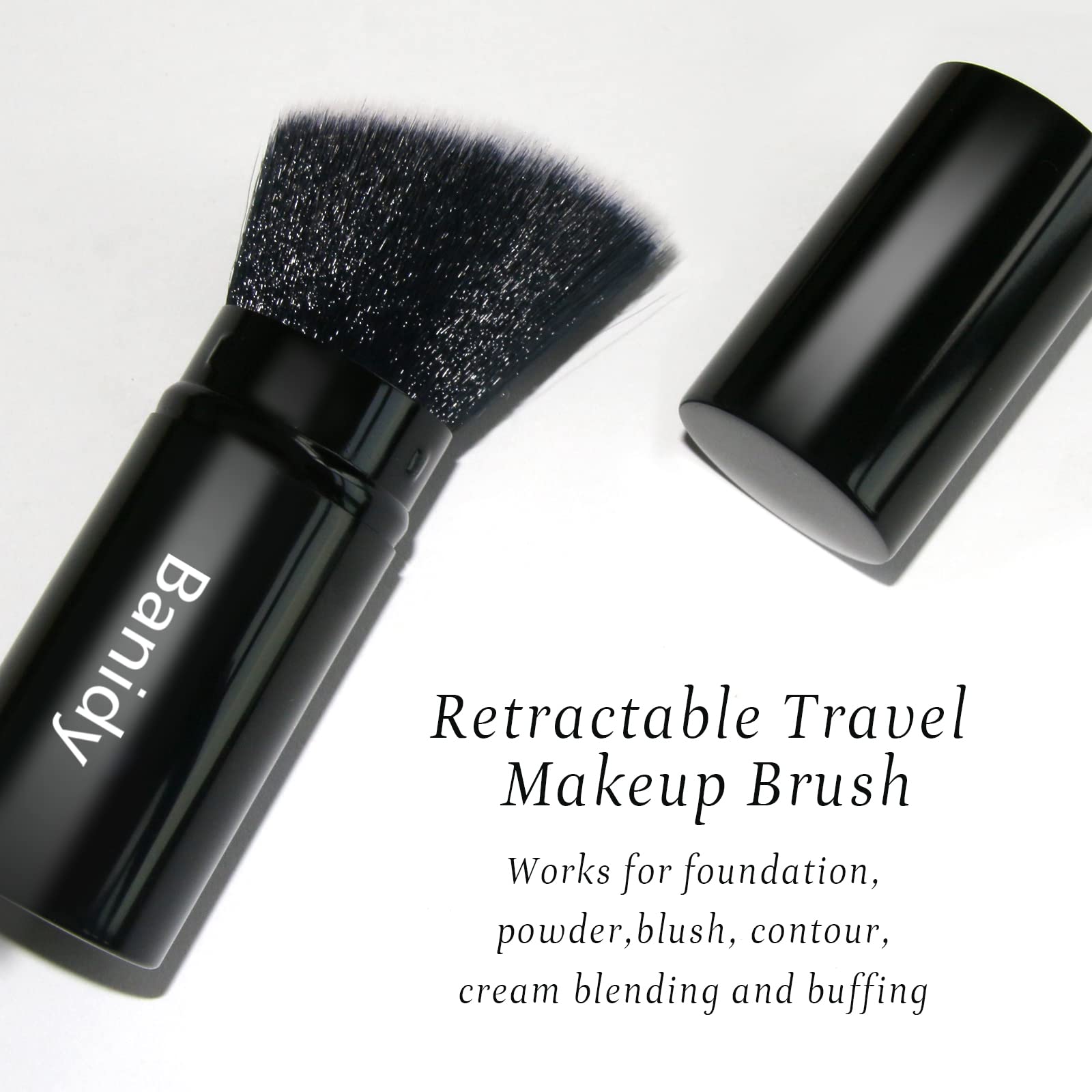 Banidy brocha kabuki multiuso, apta para crema, líquido o polvo.