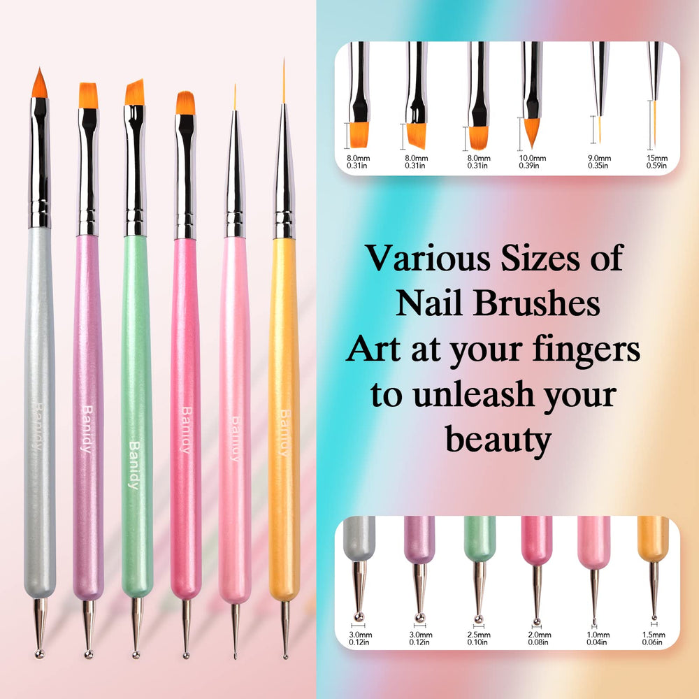 Banidy conjunto de pinceles para uñas, regalo ideal para proyectos de manicura en casa.