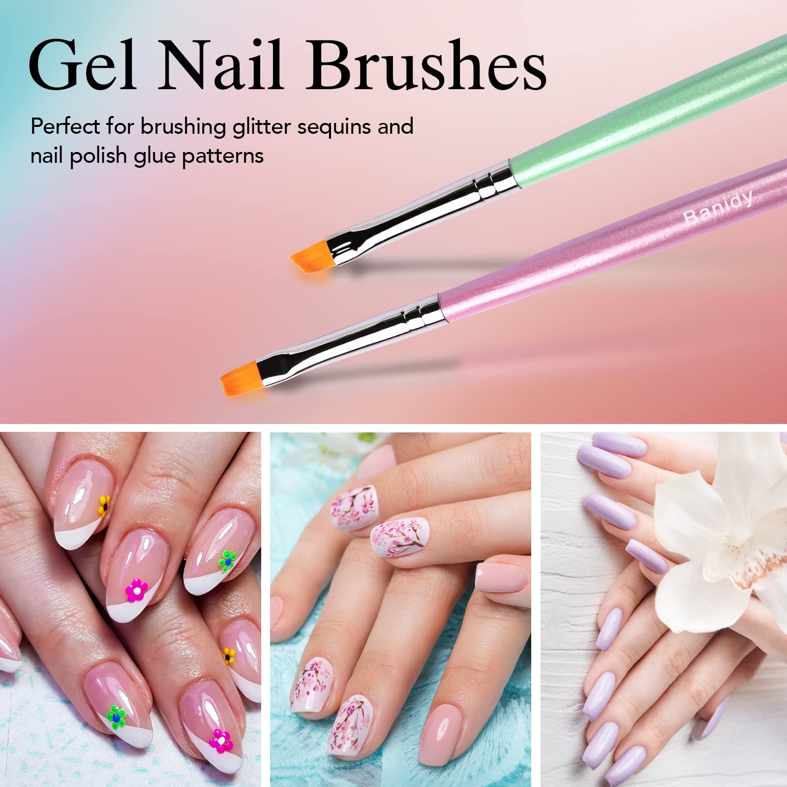 Banidy pincel extensión uñas gel, facilita extensión suave y uniforme.