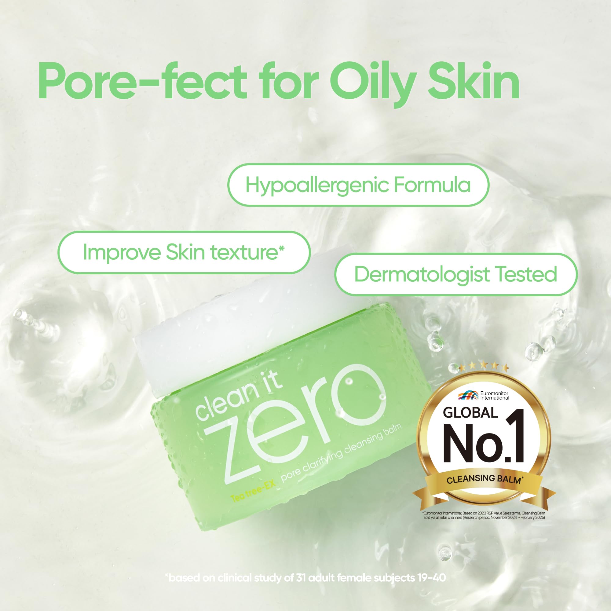 BANILA CO Clean it Zero sherbet-texture balm emulsifies to oil for gentle makeup removal.