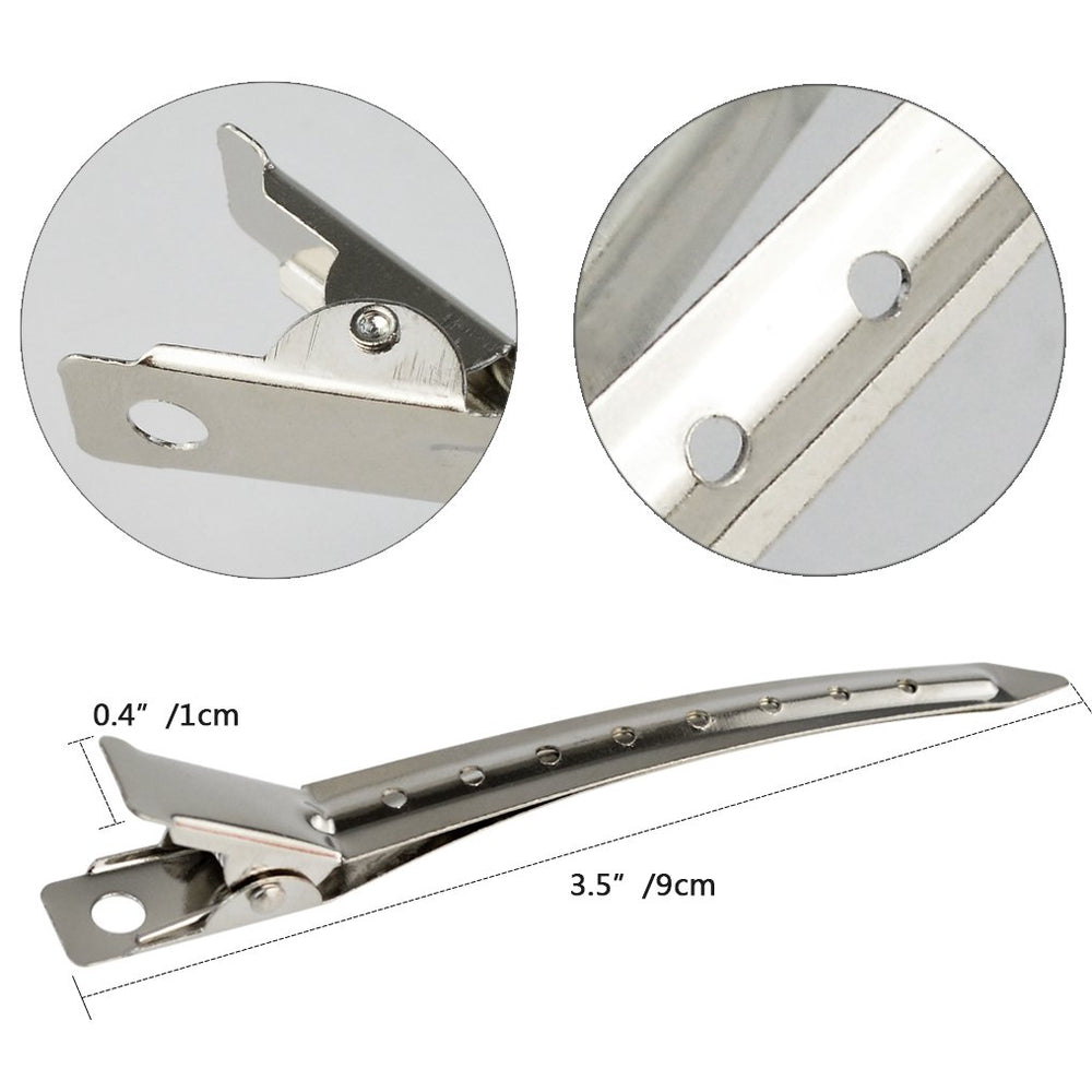 Clip metálico plateado Bantoye de 3.5 pulgadas para peinado y secado.