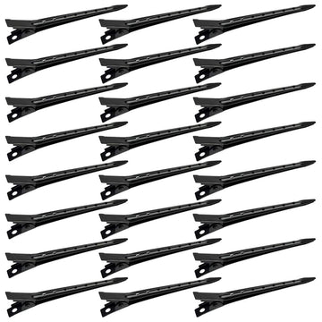 Pinza Bantoye de boca de pato de 7 cm en negro, ideal para seccionar el cabello.