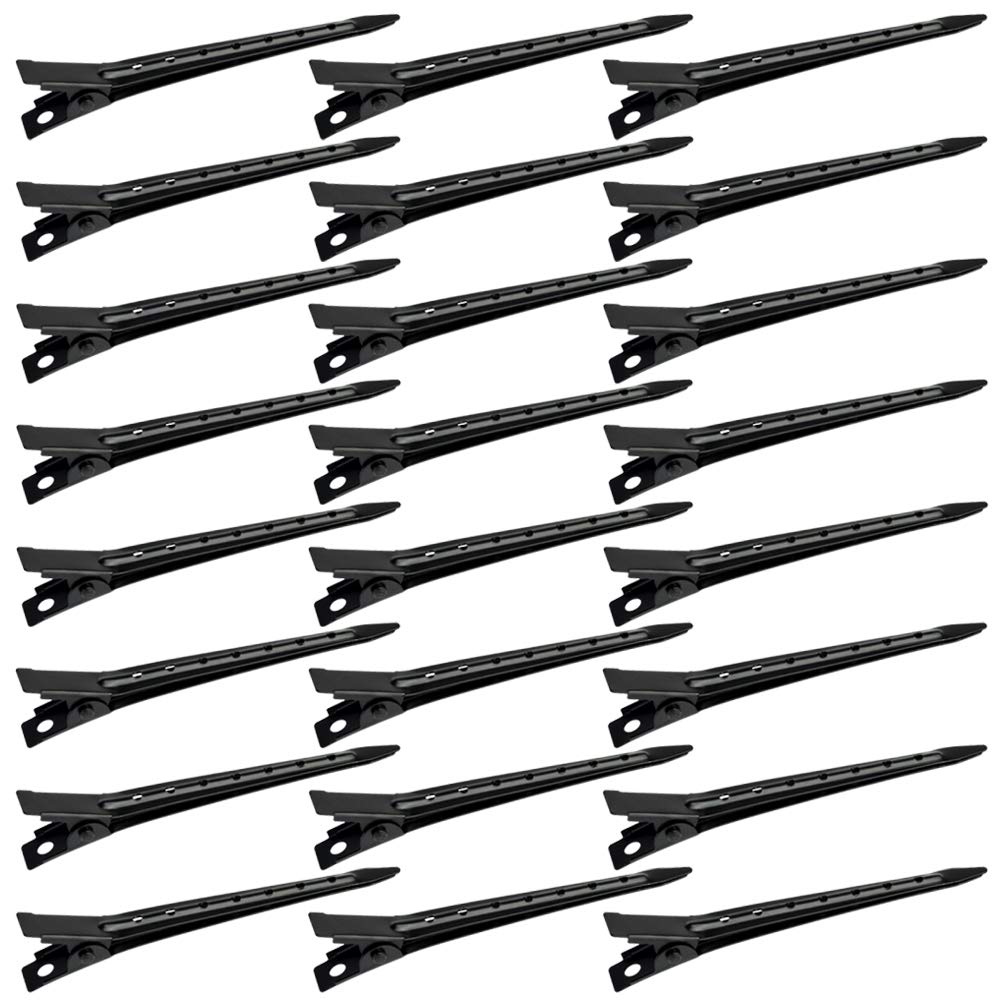 Pinza Bantoye de boca de pato de 7 cm en negro, ideal para seccionar el cabello.